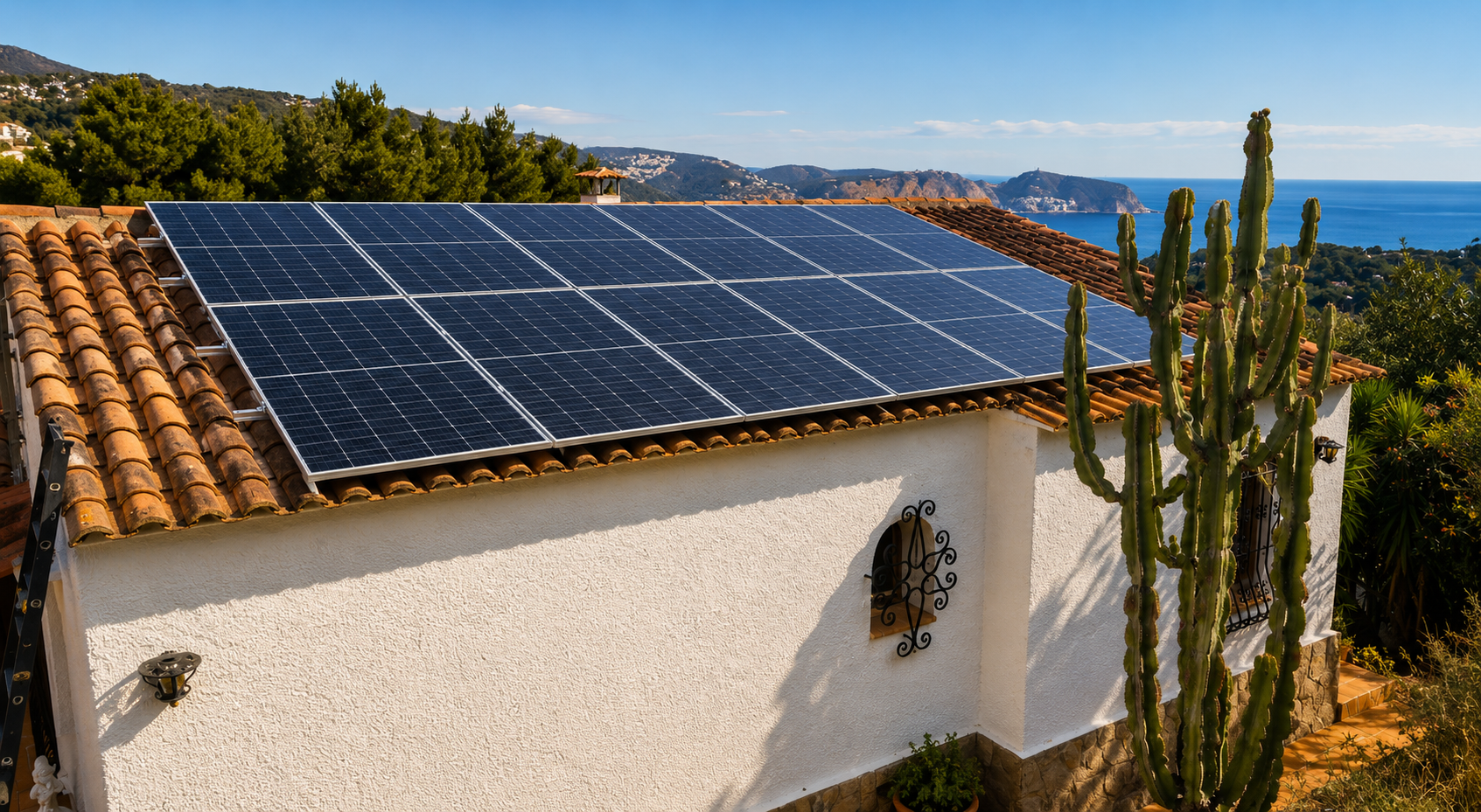 Mediterranean villa with solar panels in Costa Blanca