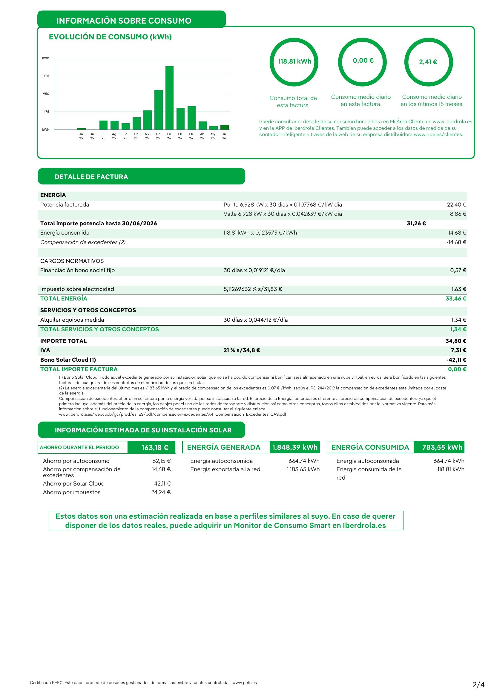 Full original Iberdrola invoice (8 July 2026), page 2/4